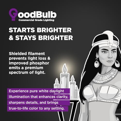 GoodBulb 32W 48 Inch T8 Fluorescent Light Bulb, 6500K Full Spectrum Medium Bi-Pin Base, 3050 Lumens 86 CRI 24000 Life Hours, Instant/Programmed Start (Pack of 25) - color: 6500k