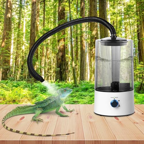 Reptile Humidifier, 4L Fogger Fog Machine for Reptile Terrarium Tank, 110V Cool Mist MisterAdjustable Fog for Reptiles and Amphibians Such as Geckos Snakes Turtles Tortoises Lizards or Frogs Toads