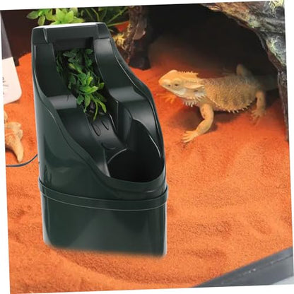 POPETPOP 1pc Waterfall Shape Lizard Drinking Bowl Auto Pet Water Dispenser Pump Stable Circulating Filtration Unique Decor for Reptiles and Pets