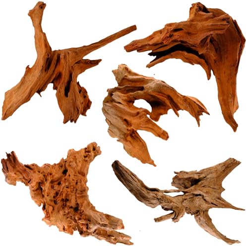 Azil Natural Driftwood 9''-12'' (2 Pieces) – Perfect Aquarium Decoration for Fish Tanks, Freshwater Aquariums, Terrariums, Aquascaping, Hardscaping, Aquatic Plants - size: driftwood 9'' - 12''