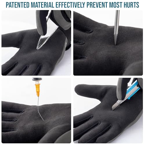 TAILI 4 Pairs Level 2 Needlestick, Level 5 Puncture Resistant Work Gloves, Feather-Light Comfort, Grip Enhanced A2 Cut Resistant Safety Gloves for Gardening, Breathable and Touchscreen Compatible, M - size: Medium, style: 4 Pairs