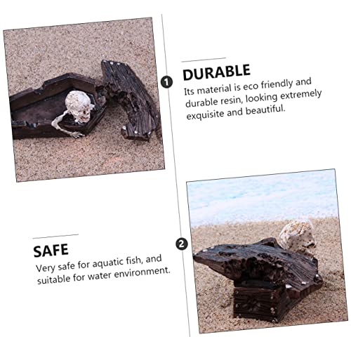 Didiseaon 2pcs Creative Resin Coffin Decor for Aquarium Skull Tank Ornament Fish Tank Landscaping Decoration Safe for
