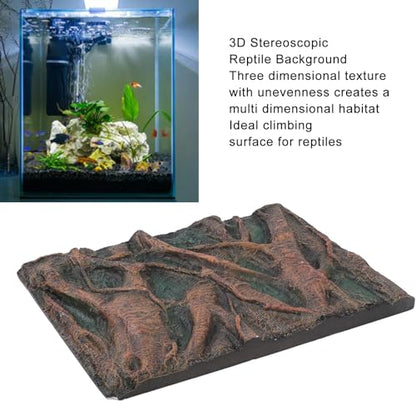 CDQL Aquarium Terrarium Background, Multipurpose 3D Reptile Background, Foam Aquarium Decor Backgrounds, Easy to Assemble for Reptiles Lizard Fish Frog (H) - size: H