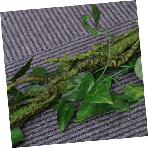 NOLITOY 3pc Bend- Jungle Vines for Reptiles Artificial Leaf Decor with Suckers Flexible Rattan Strips for Lizard Frog Snake Habitats Terrarium Decoration