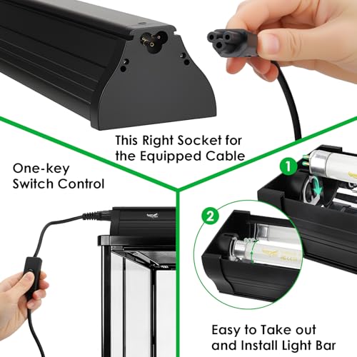 UVB Light for Reptiles Bearded Dragon, T5 UVB Reptile Light Fixture HO UVB Bulb Lighting Combo Kit 10.0 39W UVA UVB Reptile Light Bulb Terrarium Lamp Tube Bar for Snake Gecko Turtle Lizard, 34 Inch - size: T5-34Inch