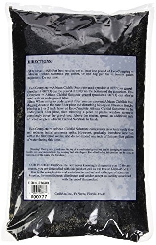 CaribSea Aquatics Eco-Complete African Cichlid Zack Sand, 20-Pound, Black