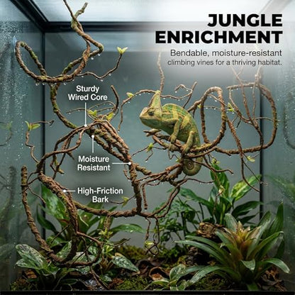 9FT Artificial Vine for Mantel Decor, Bendable Fake Tree Branches & Reptile Vines, Real Touch Faux Twigs with Green Buds for Spring Décor