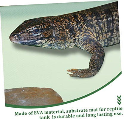 SUPVOX Reptile Carpet Liner for Bearded Dragon and Leopard Eva Substrate Mat for Terrarium Easy to Clean for Reptile Habitats - color: Light Green