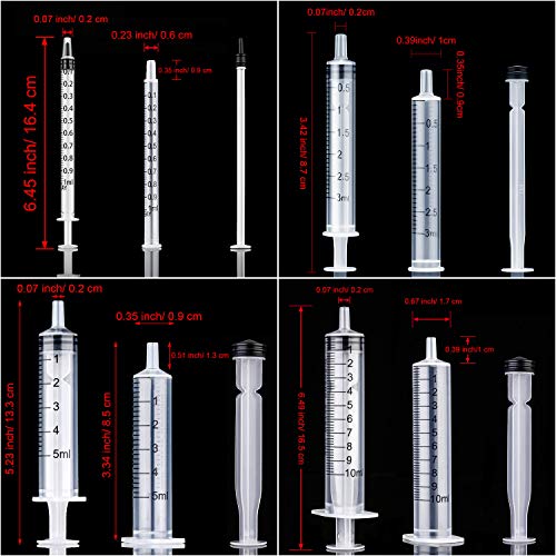 Frienda 20 Packs Large Plastic Syringe Measuring Syringe Tools Dispensing Multiple Uses (1 ml/ 3 ml/ 5 ml/ 10 ml) - size: 1 ml/ 3 ml/ 5 ml/ 10 ml
