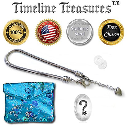 European Charm Bracelet for Women and Girls Bead Charms, Stainless Steel Snake Chain, Extender