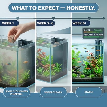 EcoBio-Block Natural Volcanic Rock for Aquarium Water Clarity & Balance — Low-Maintenance Alternative to Weekly Additives — for Freshwater Fish, Turtles, Shrimp & Frogs (Mini, 3-8 gal) - size: 1 Pack, style: Mini