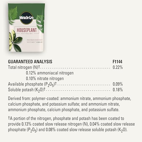 Miracle-Gro Houseplant Potting Mix - Fertilized Indoor Plant Soil for Containers, Designed to be Less Prone to Gnats, 4 qt. - size: 1 Pack, style: Houseplant
