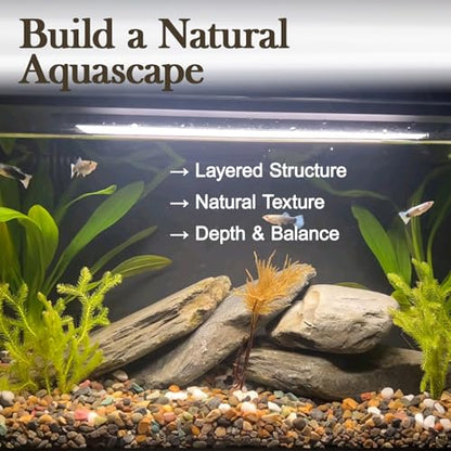 Natural Stream Stones 15-18pcs Large Aquarium Rocks 30lb Turtle Basking Platform & Reptile Slate Stones for Fish Tank & Habitat Decor(2-11 Inches) - size: 30lb(15-18pcs)