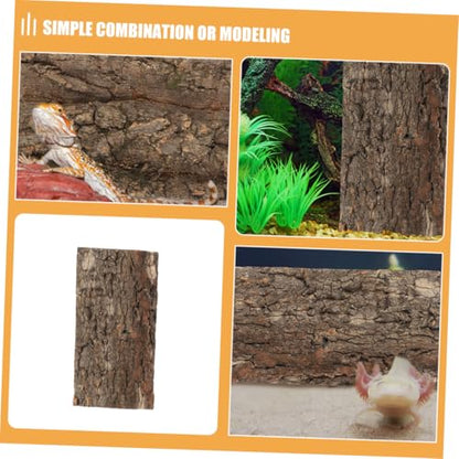 3pcs Bark Backdrop for Reptile and Fish Tanks Lightweight Terrarium Background Easy to Install Decor for Turtles Lizards and Amphibians