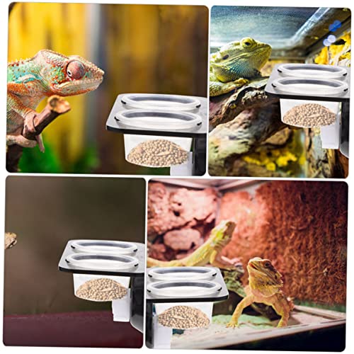 Abaodam 1set Reptile Tank Accessories Gecko Tank Lizard Accessories Reptile Water Dish Feeder Ledge