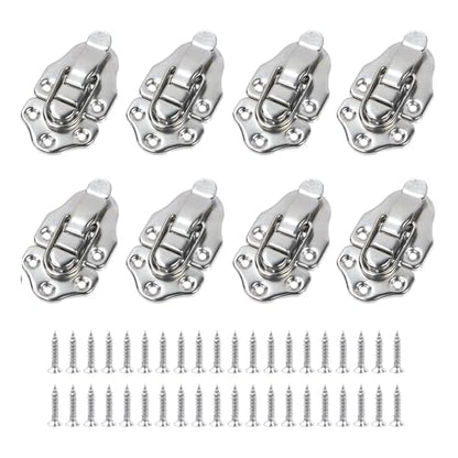 Geesatis 8 Pcs Metal Box Hasp Lock Toggle Latch Catch Decorative Hasp BoxLatch Hasps for Jewelry Wooden Case Boxes, with Mounting Screws, Silver - style: A-Silver