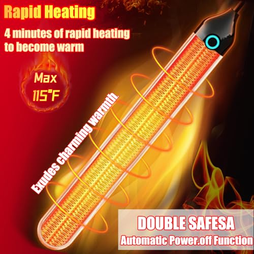 Heating Stick Heater Heating USB Space Heater Stick Pad with 2 Pcs Drying Stick, Stick Quick Heating With automatic temperature control indicator light,115°F Fast Heating,Water Absorption Dry Rod - color: white+blue