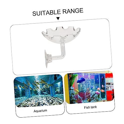 2pcs Acrylic Shrimp Feeding Dish with Cup Reptile Food Bowl for Aquariums Convenient Installation and Multi-Purpose Use Transparent Feeding Tray for Shrimp Tank
