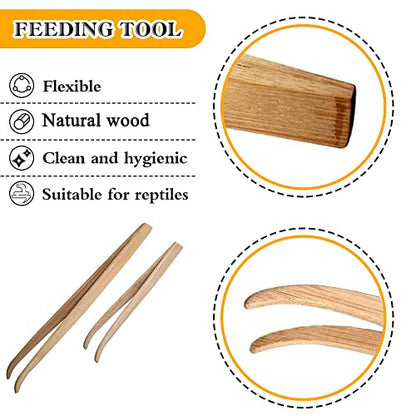 ASOCEA Reptile Bamboo Tweezers Lizard Feeder Tongs Feeding Tools for Bearded Dragons Lguanas Lizards Turtles Geckos Corals(Pack of 2)