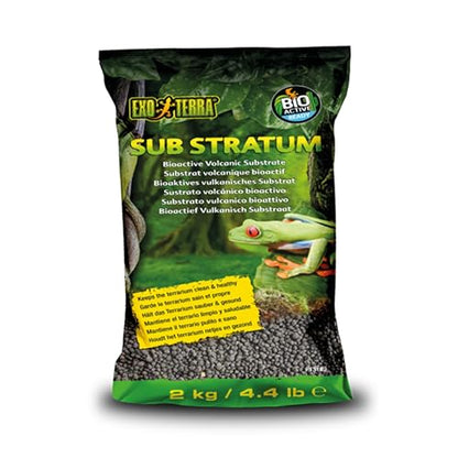 Exo Terra Sub Stratum, Bioactive Volcanic Substrate for Reptile Terrariums, Eliminates Odor, Offers Correct Moisture Levels 4.4 lb