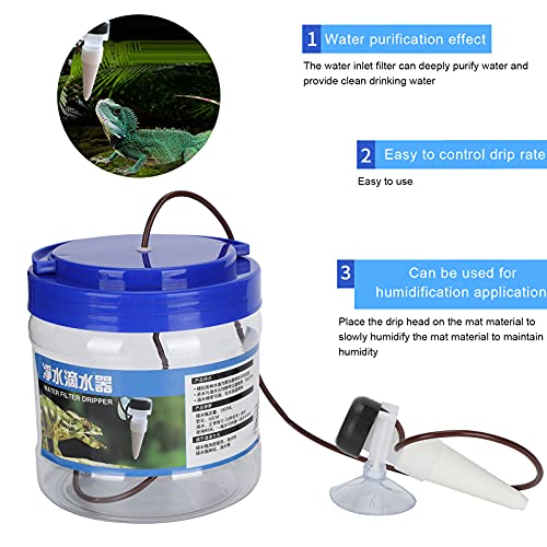 TITA-DONG Reptile Drinking Feeder, Reptile Water Dripper Kit, Plants Irrigation Devices Reptile Humidifier Watering Tool, Water Flow Control and Reptile Humidity Control for Pet Reptile