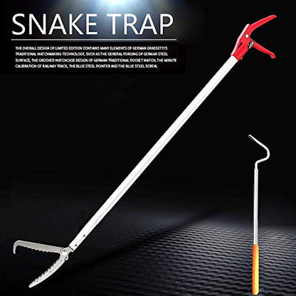 Snake Tong Rattle Snake Reptile Catcher Grabber,with Wide Jaw and Comfortable Grip Handle, Handling Tool Equipped with Snake Hook and Bagging,More Professional (60 Inch（150cm）) - style: 60 Inch（150cm）