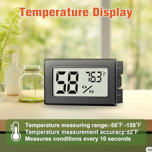 6 Pack Mini Hygrometer Indoor Humidity Meter, Small Digital Thermometer Humidity Gauge Meter, Indoor Thermometer Hygrometer Monitor Fahrenheit (℉) for Thermostat Reptile Tank, Mason Jars