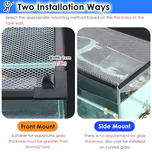 Katzowen DIY Fish Tank Top Cover/Anti-Jumping Net with Magnetic Edges, Mesh Terrarium Lid Aquarium Hood, Square Ventilation Opening Screen Netting, Cut to Size(L9.8xW7.9in/25x20cm) - size: L9.8xW7.9in/25x20cm
