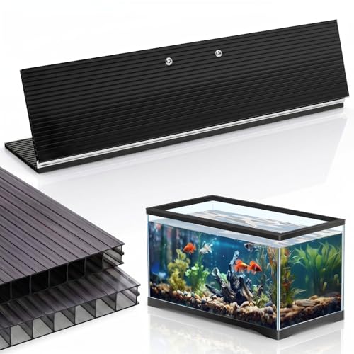 Sieral Aquarium Canopy Set Polycarbonate Greenhouse Panels 29 x 11.38 x 0.24 Inch for 20/29/37 Gallon Fish Tank Without Center Brace Aquariums Cover Fish Tank Lid, Black - color: Black, size: 30 x 12 Inch