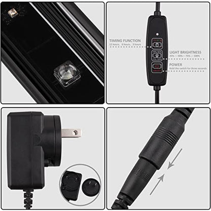 Aiicioo Reptile LED UVB Light - LED Terrarium Light with 3 Timing Function UVB Lamp UVB Bulb 4-Level Brightness Adjustable Lighting for Bearded Dragon Turtle Lizard (watts, 4)