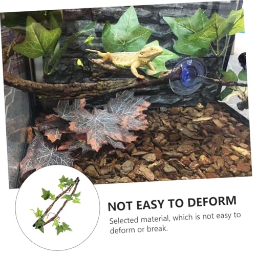 2Pcs Artificial Reptile Jungle Vines with Strong Suction Cups for Lizard Cage and Terrarium Climbing Branches Simulation Plant Decoration for Bearded Dragon Gecko