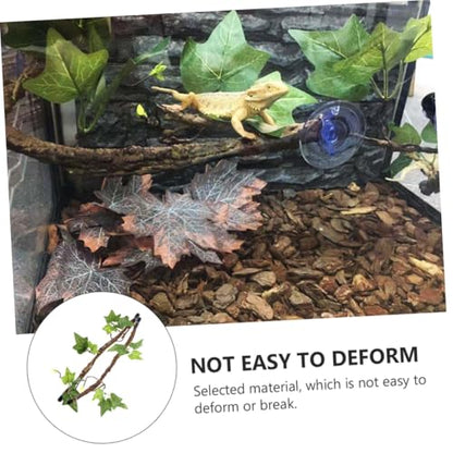 2Pcs Artificial Reptile Jungle Vines with Strong Suction Cups for Lizard Cage and Terrarium Climbing Branches Simulation Plant Decoration for Bearded Dragon Gecko