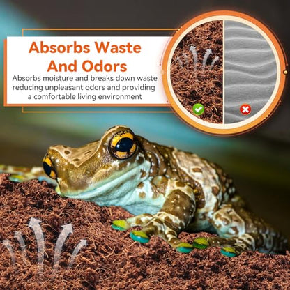 Legigo 6 Pack Coconut Fiber Substrate, Natural Coco Coir Bedding for Reptiles Turtles, Tortoises, Snake, Hermit Crab, Gecko, Lizard, Bioactive Terrarium Soil for Humidity Control and Plant Substrate - color: 6 Pack