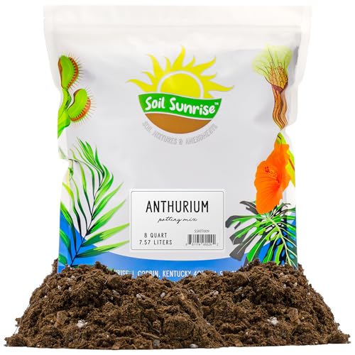 Soil Sunrise Anthurium Plant Potting Soil Mix (8 Quarts) Indoor Houseplant Custom Blend for Flowering Anthuriums - size: 8 Quarts