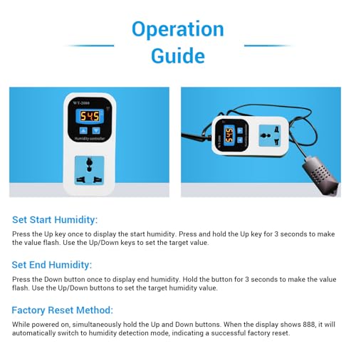 Digital Humidity Controller, 0%~99% RH Humidity Controller Suitable for Fermentation Home Brewing Beer(US)