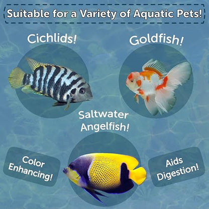 Brine Shrimp, Freeze Dried Floating Brine Cubes for Cichlids, Discus, Tetras, Goldfish, Bettas, Angels, Marines, All Tropical Fish, Aquatic Turtles 0.6oz Canister