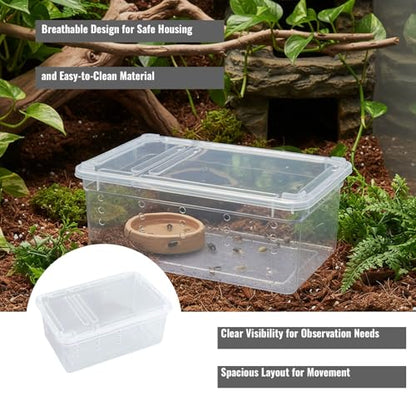 Reptile Terrarium with Ventilation for Small Animal Housing and Habitat - size: 19x12.5x7.5 cm