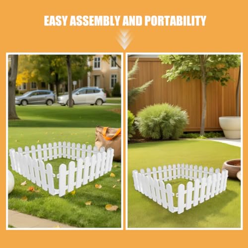 UKCOCO 4pcs Outdoor Turtle Fence Plastic Enclosure Panels 50cm Length X 20cm Height Tortoise Pet Isolation Fence for Reptiles Small Animals Bunny Playpen Safe Grass Grazing