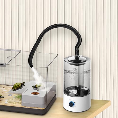 Reptile Humidifier, 4L Fogger Fog Machine for Reptile Terrarium Tank, 110V Cool Mist MisterAdjustable Fog for Reptiles and Amphibians Such as Geckos Snakes Turtles Tortoises Lizards or Frogs Toads