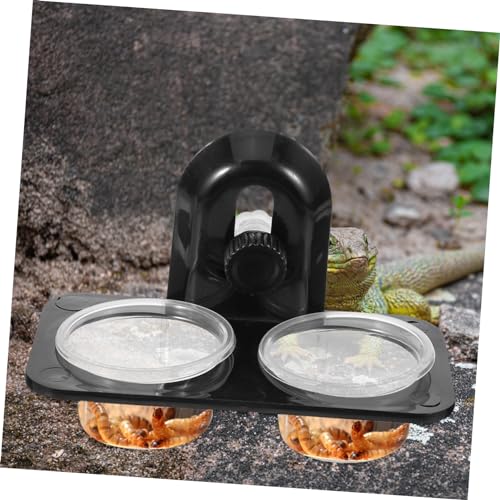 POPETPOP Reptile Plastic Water Cups Mini Foods Pet Bowls Decked Accessories Glass Suction Cups Turtle Crested Animal Hamster Feeding Supplies Glass Wall Shelf Reptile Hides and Caves