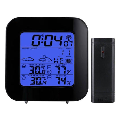 Barometer Indoor and Outdoor Hygrograph with Backlit Clock Electronic Weather Forecast Desk