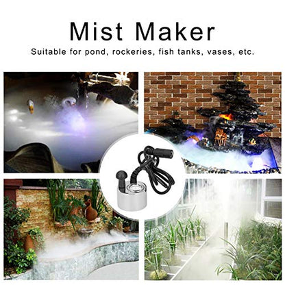 Ultrasonic Mist Maker, 24V Fog Maker Reptile Fogger Pond Fogger Aquarium Fogger Terrarium Humidifier Terrarium Fogger for Rockeries Fish Tank