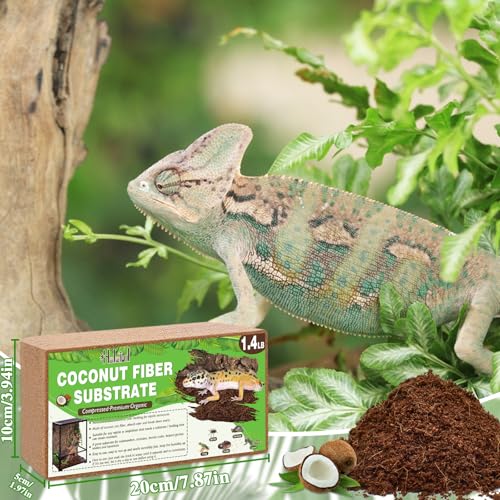 Halatool Compressed Coconut Fiber Substrate for Reptiles | 1 Pack Organic Coconut Substrate, Reptile Bedding for Geckos, Snakes, Lizards, Hermit Crabs & Tarantulas - color: 1 pack