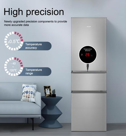 WiFi Refrigerator Thermometer: Digital Fridge Thermometer, LCD Display,App Notification, Remote App Monitor for Pool, Hot Tub, Fish Tank (Temperature) - color: Temperature