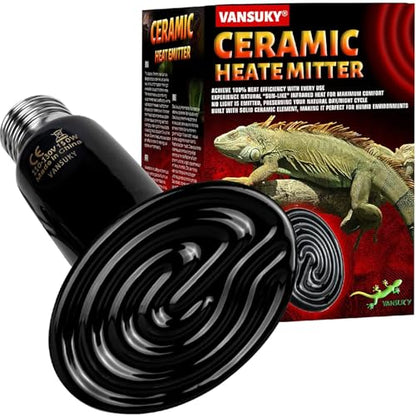 150W Ceramic Heat Emitter for Reptiles, Amphibians, Dogs, Cats, and etc - No Light Infrared Heat Lamp for Terrariums and Vivariums
