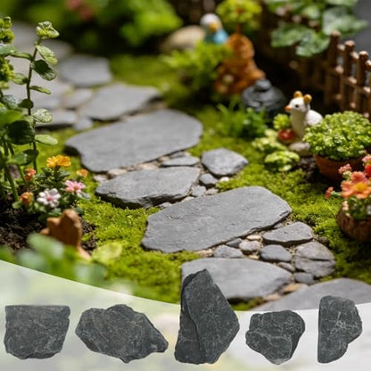 VOKOY 2.5lb Natural Slate Stone, Aquarium Rocks Decoration Aquascaping Stone Landscaping Model for Fish Tank Decor Terrariums Paludariums Reptile Enclosures Gardens, 1-2 inches