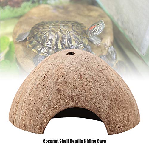 Yosoo Reptile House Hiding Cave Coconut Shell Turtle Aquarium Hide Decor