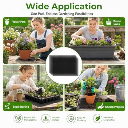 30pcs Terrarium Mesh,11.8 X 7.8 in Bonsai Mesh Screen for Plants | Plastic Flower Pot Hole Mesh Pad for Drainage Bonsai Terrarium Keep Soil From Flowing Away (Black)