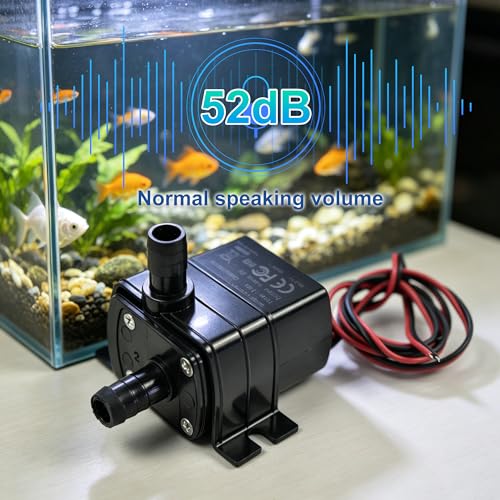 CONQUERALL 24V DC Brushless Fountain Pump 63GPH 9.8ft 5W for Hydroponic and Nutrient Solution Circulation - color: 24v 5w 240l/H 3m Head Dual Wire, size: 1PC
