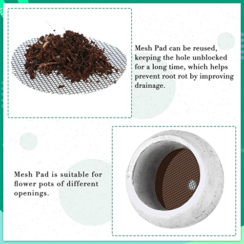 Shappy 200 Pcs Mesh for Plant Pot Drainage Screen 2 Inch 4 Inch Drainage Mesh Round Flower Pot Hole Grid Screen Cover Pad Bonsai Bottom Grid Mat Gardening Reusable Essentials for Prevent Soil Loss